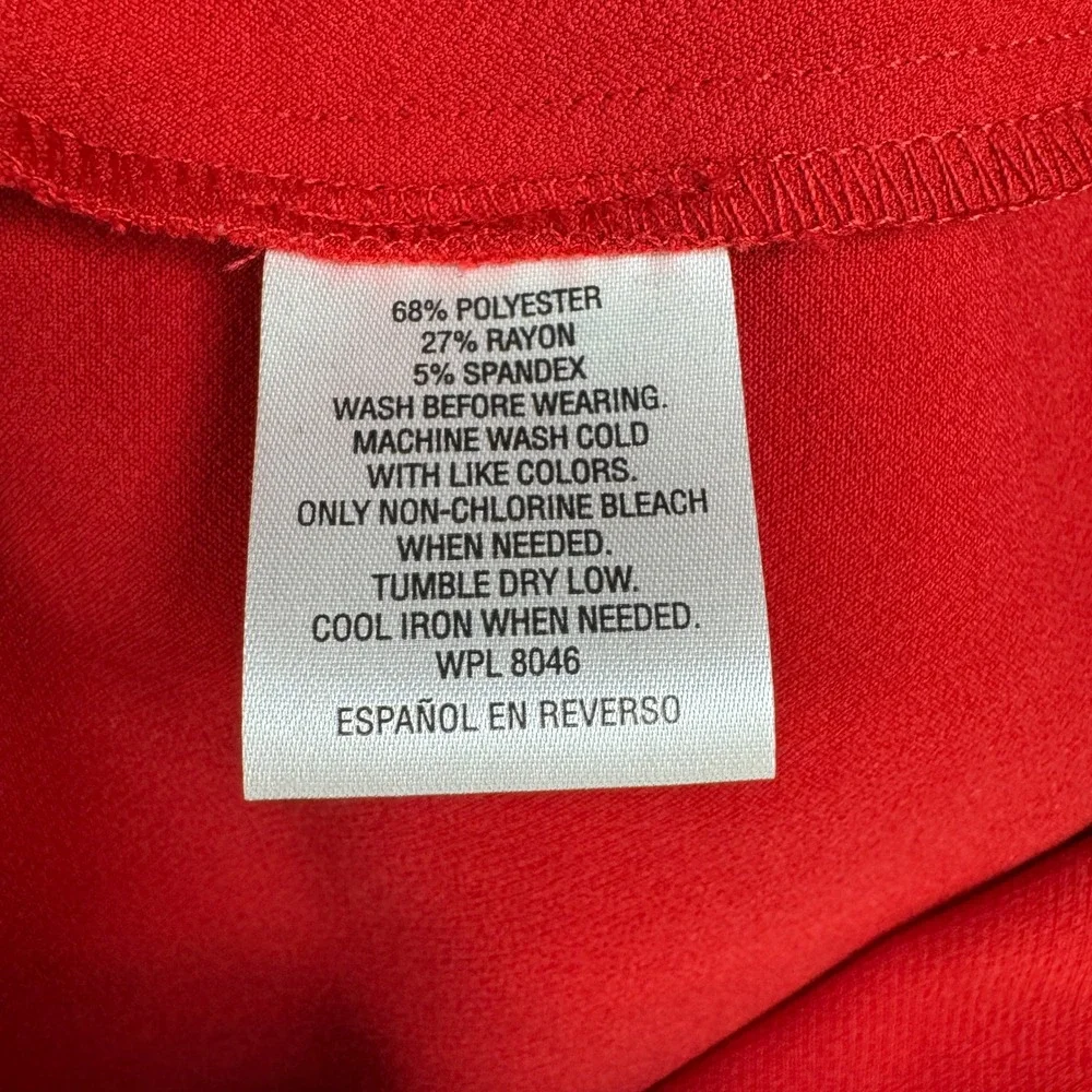 Maison Jules Red‎ Dress Ruffle Sleeve Career Party Cocktail Size M Old Money